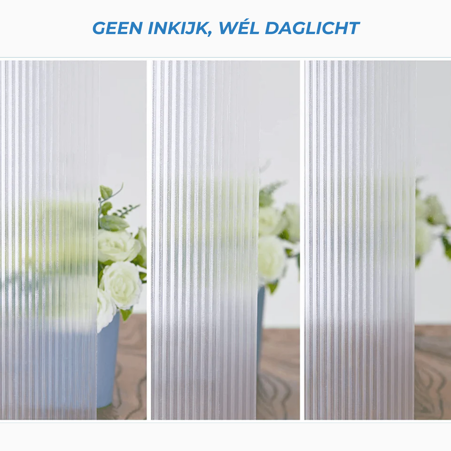 Raamfolie - Geribbelde folie - Statisch - Zonwerende plakfolie raam - Extra breed (75cm) - Glasfolie