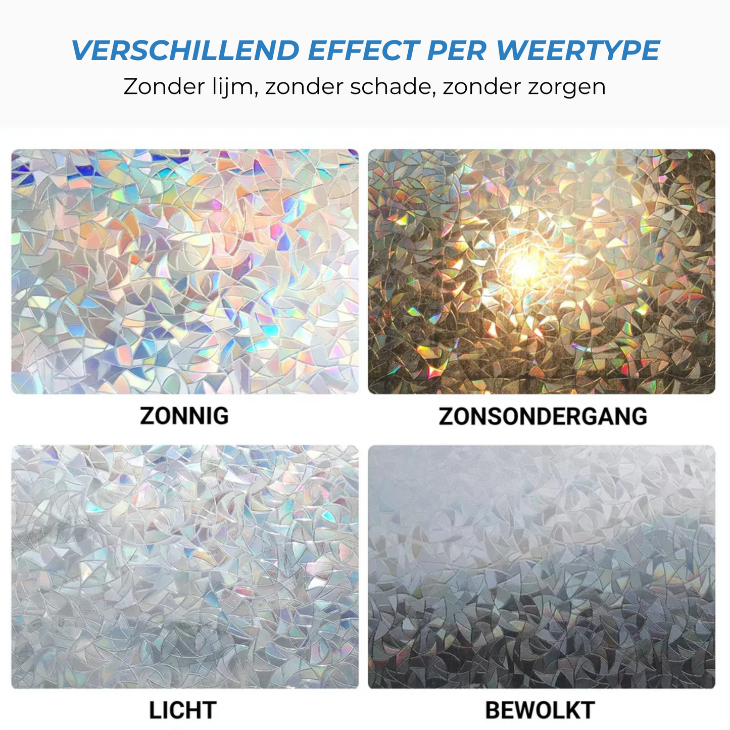 Raamfolie - Glas-in-lood mozaïek - Statisch - Zonwerende plakfolie raam - Extra breed (75cm) - Glasfolie