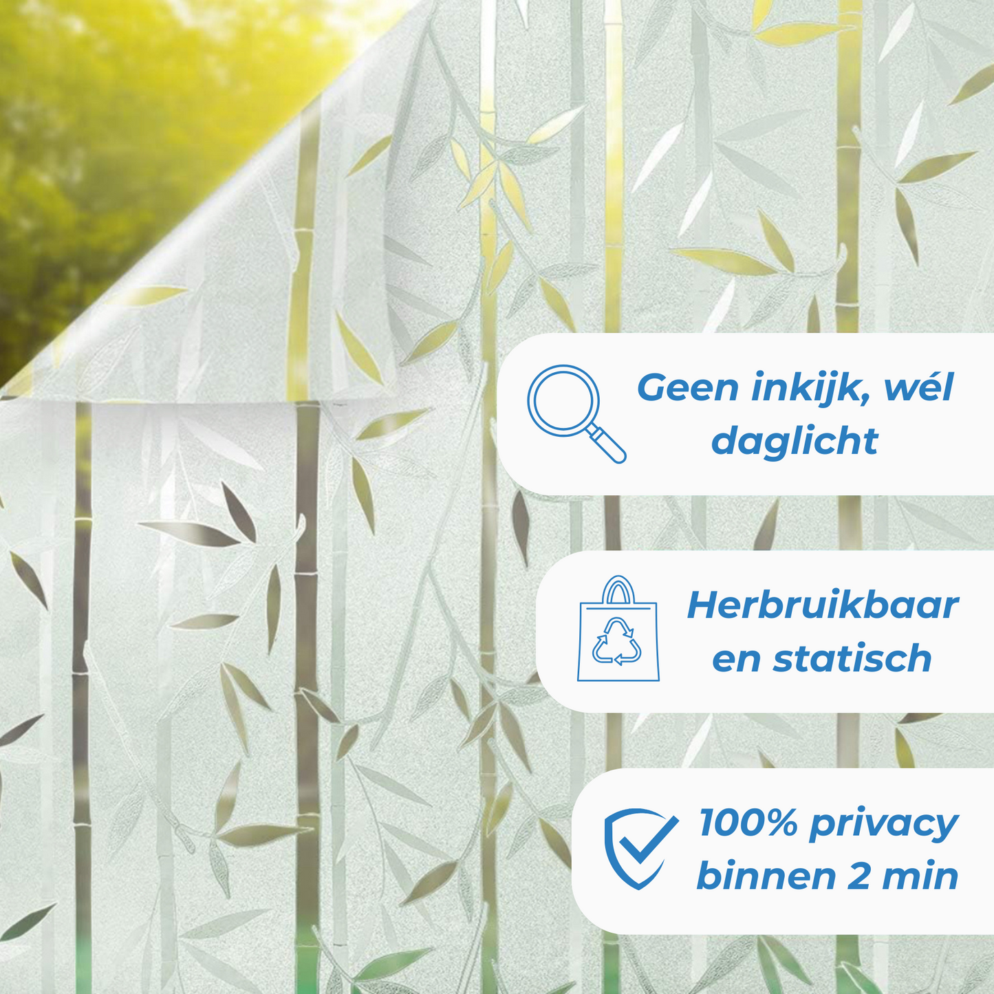 Bamboe raamfolie zelfklevend