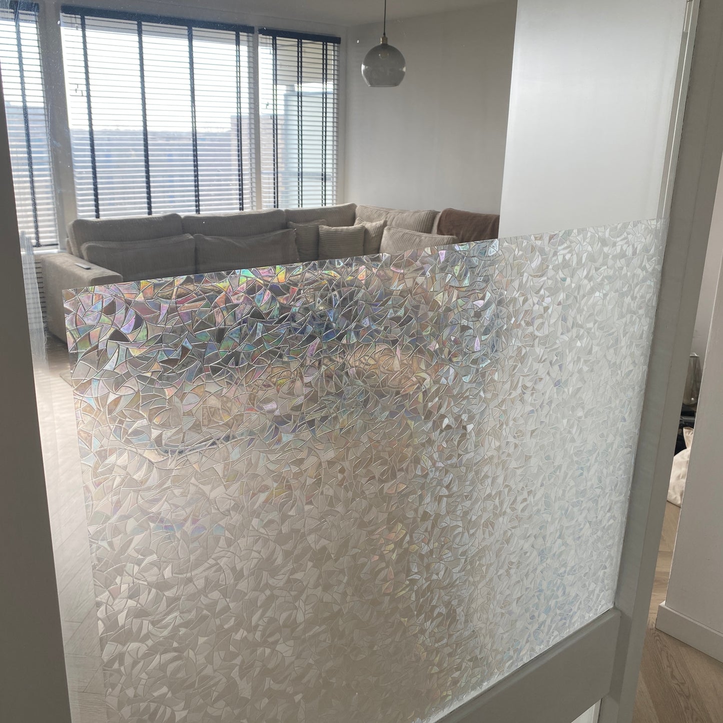 Raamfolie - Glas-in-lood mozaïek - Statisch - Zonwerende plakfolie raam - Extra breed (75cm) - Glasfolie