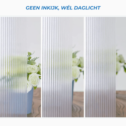 Raamfolie - Geribbelde folie - Statisch - Zonwerende plakfolie raam - Extra breed (75cm) - Glasfolie
