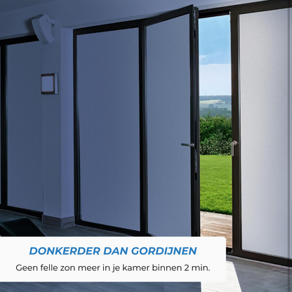 Raamfolie - Verduisterend wit - Statisch - Zonwerende plakfolie raam - Extra breed (75cm) - Glasfolie