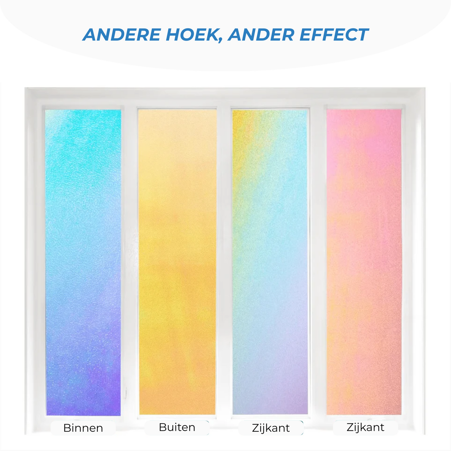 Raamfolie - Kleuren regenboog - Statisch - Zonwerende plakfolie raam - Extra breed (75cm) - Glasfolie