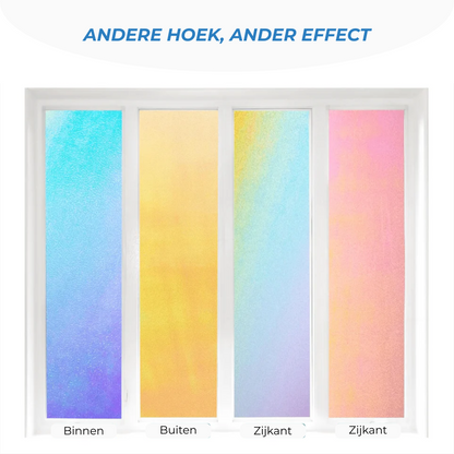 Raamfolie - Kleuren regenboog - Statisch - Zonwerende plakfolie raam - Extra breed (75cm) - Glasfolie