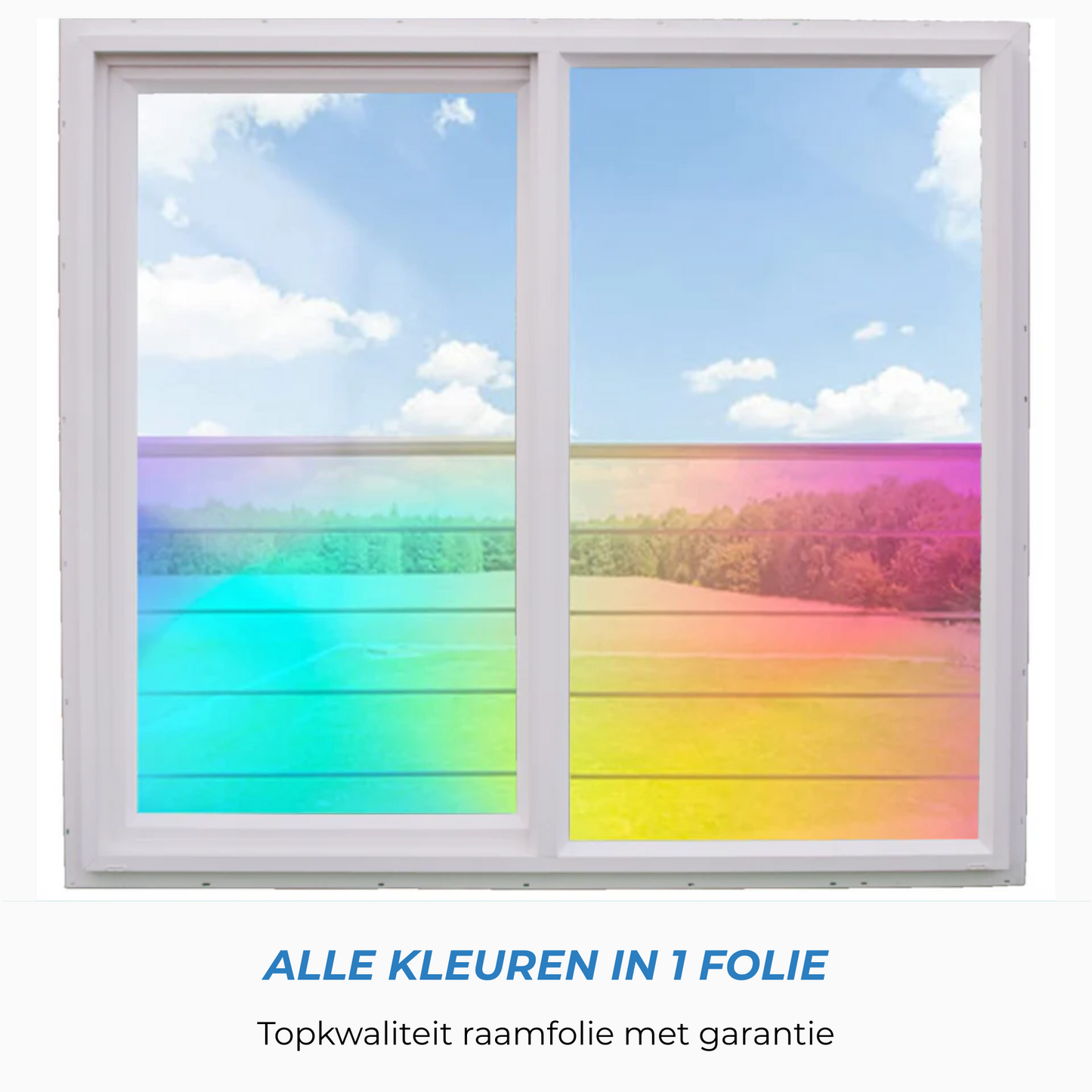 Raamfolie - Kleuren regenboog - Statisch - Zonwerende plakfolie raam - Extra breed (75cm) - Glasfolie