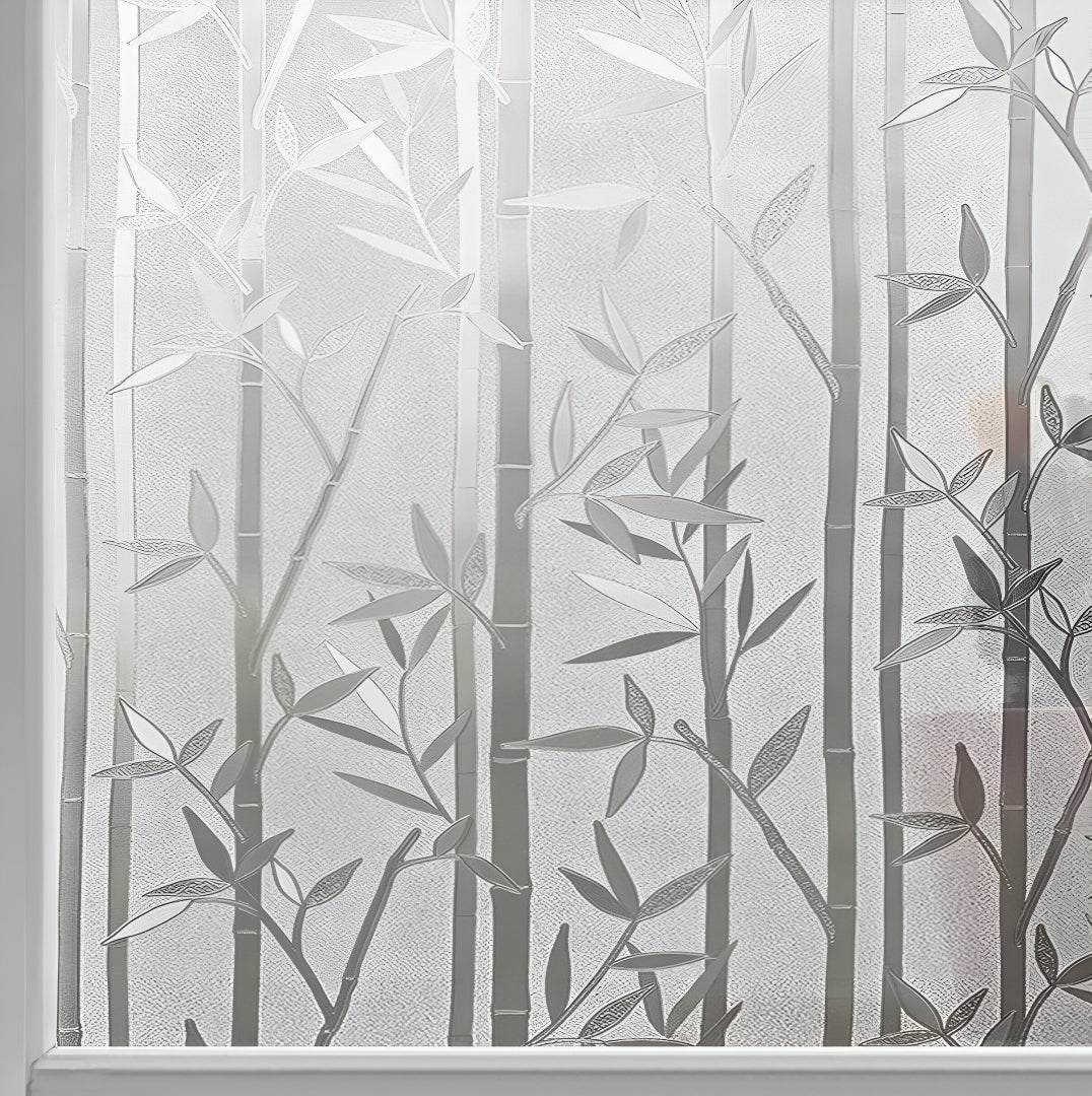 Bamboepatroon raamfolie voor natuurlijke look