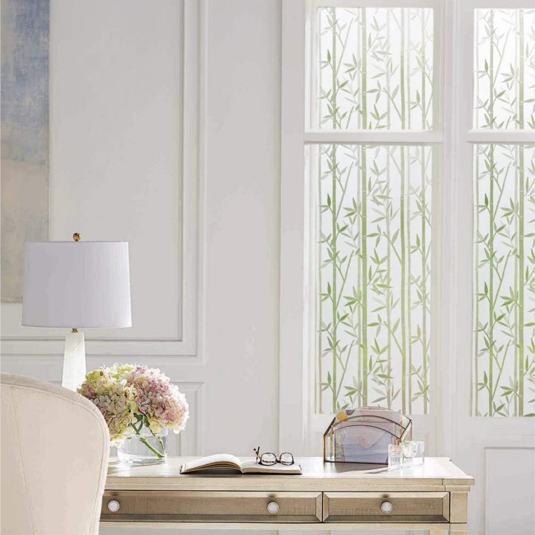 Bamboe raamfolie voor badkamer en keuken