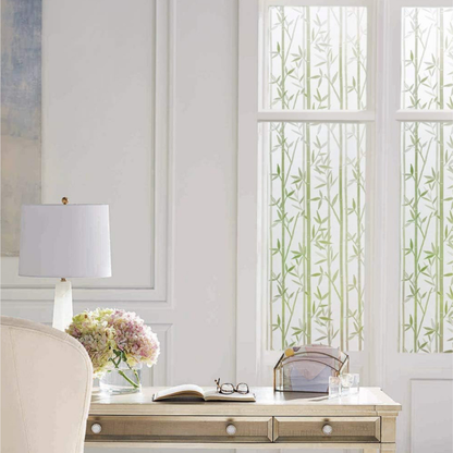 Bamboe raamfolie voor badkamer en keuken