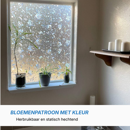 Bloemen raamfolie tegen inkijk