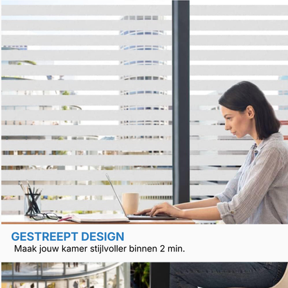 Decoratieve gestreepte raamfolie voor kantoor