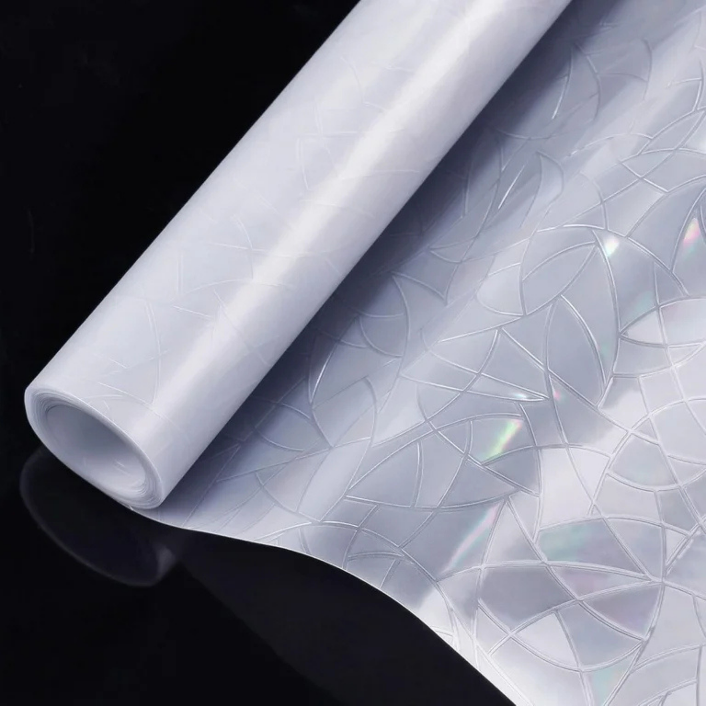 Glinsterende folie voor raamdecoratie