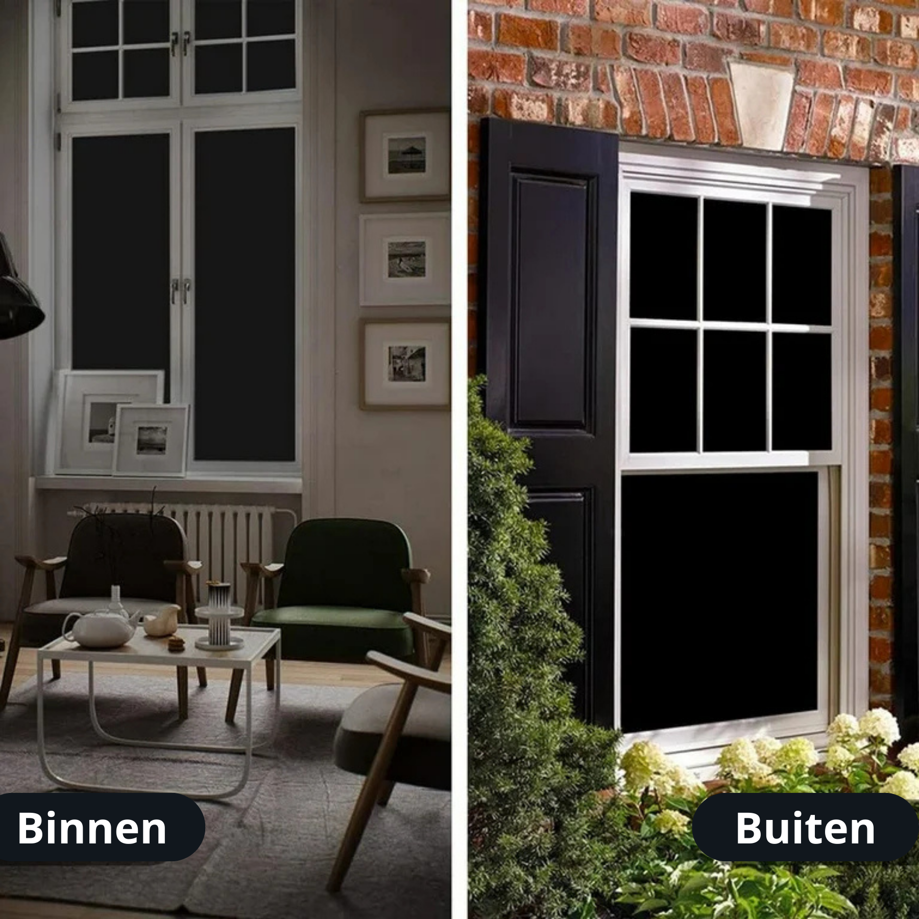 Decoratieve zwarte folie voor kantoor ramen