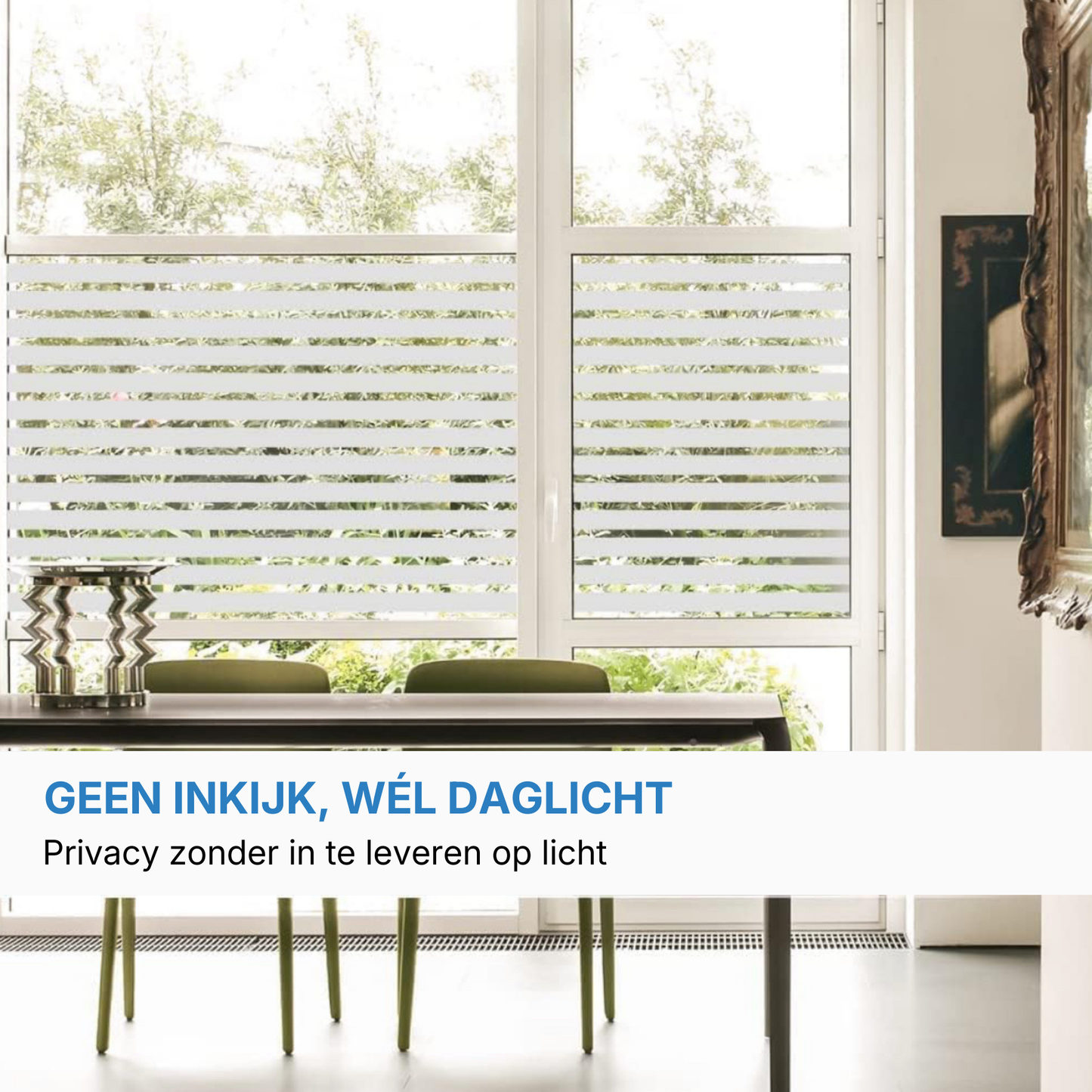 Gestreepte folie voor glazen deuren