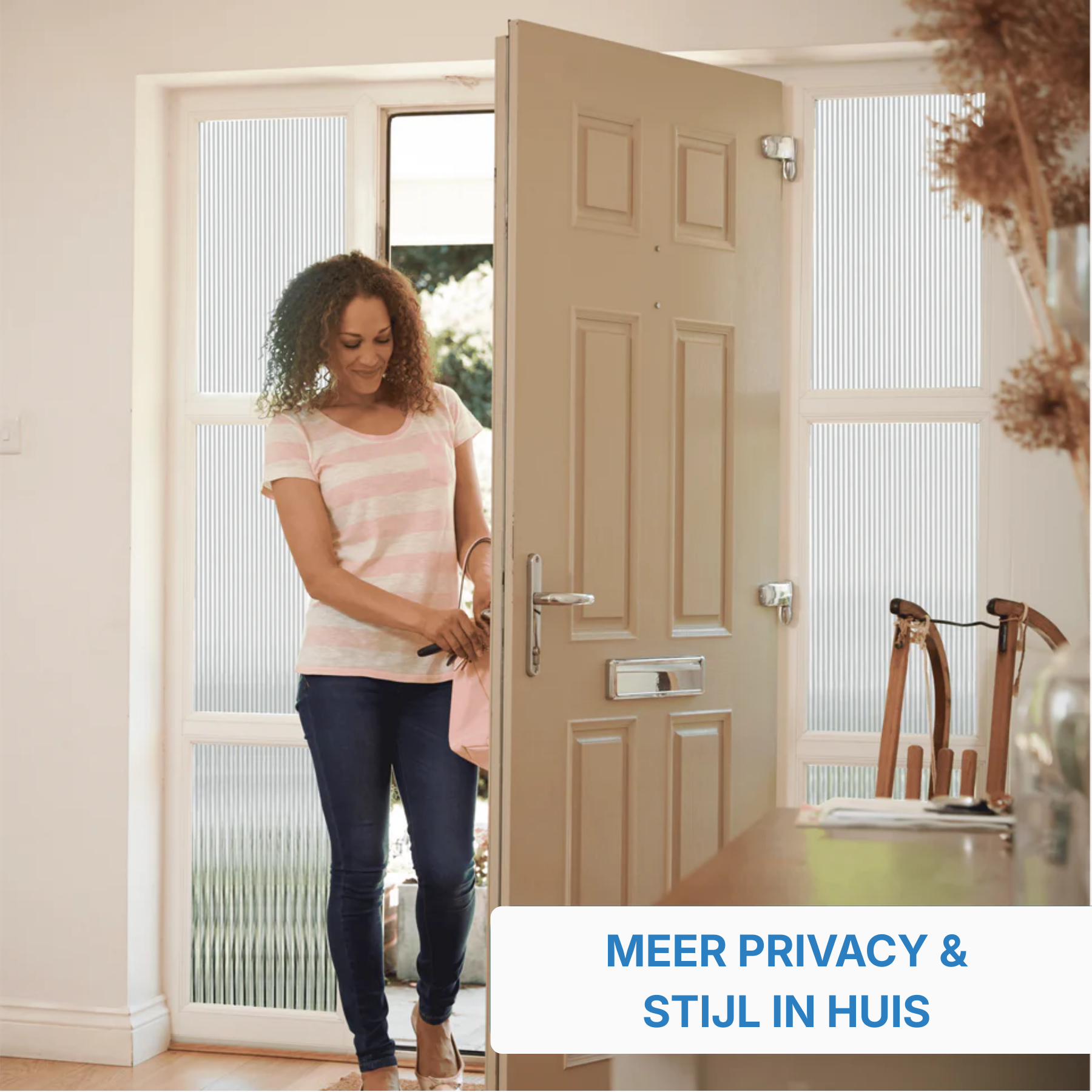 Mat geribbeld raamfolie voor slaapkamer