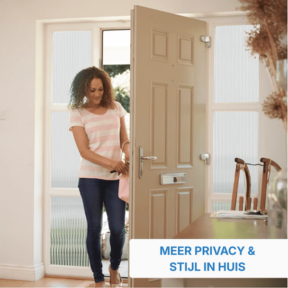 Mat geribbeld raamfolie voor slaapkamer