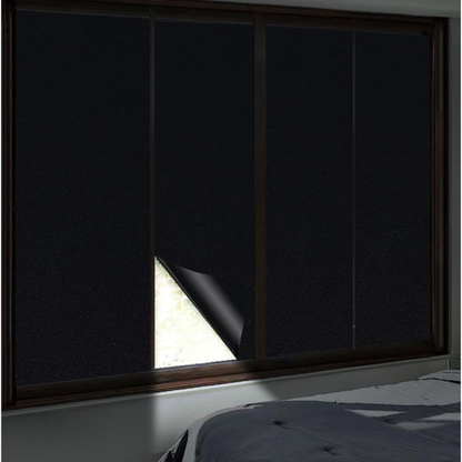 Matte zwarte raamfolie voor slaapkamer