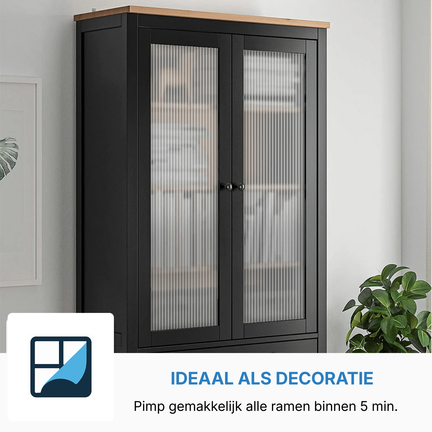 Moderne geribbelde raamfolie voor woonkamer