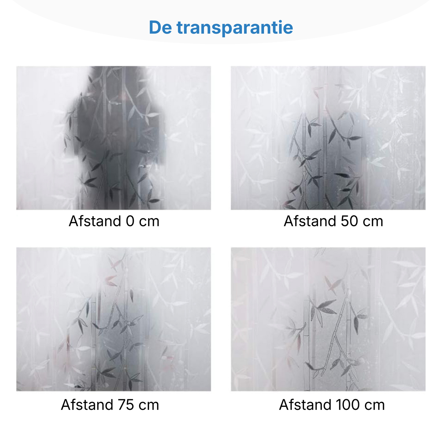 Privacy raamfolie met bamboe design