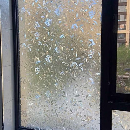 Privacy raamfolie met bloemenpatroon
