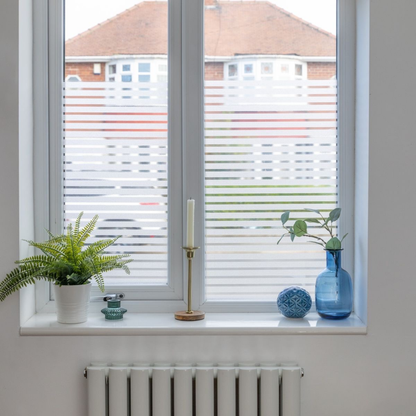 Privacy gestreepte folie voor slaapkamer