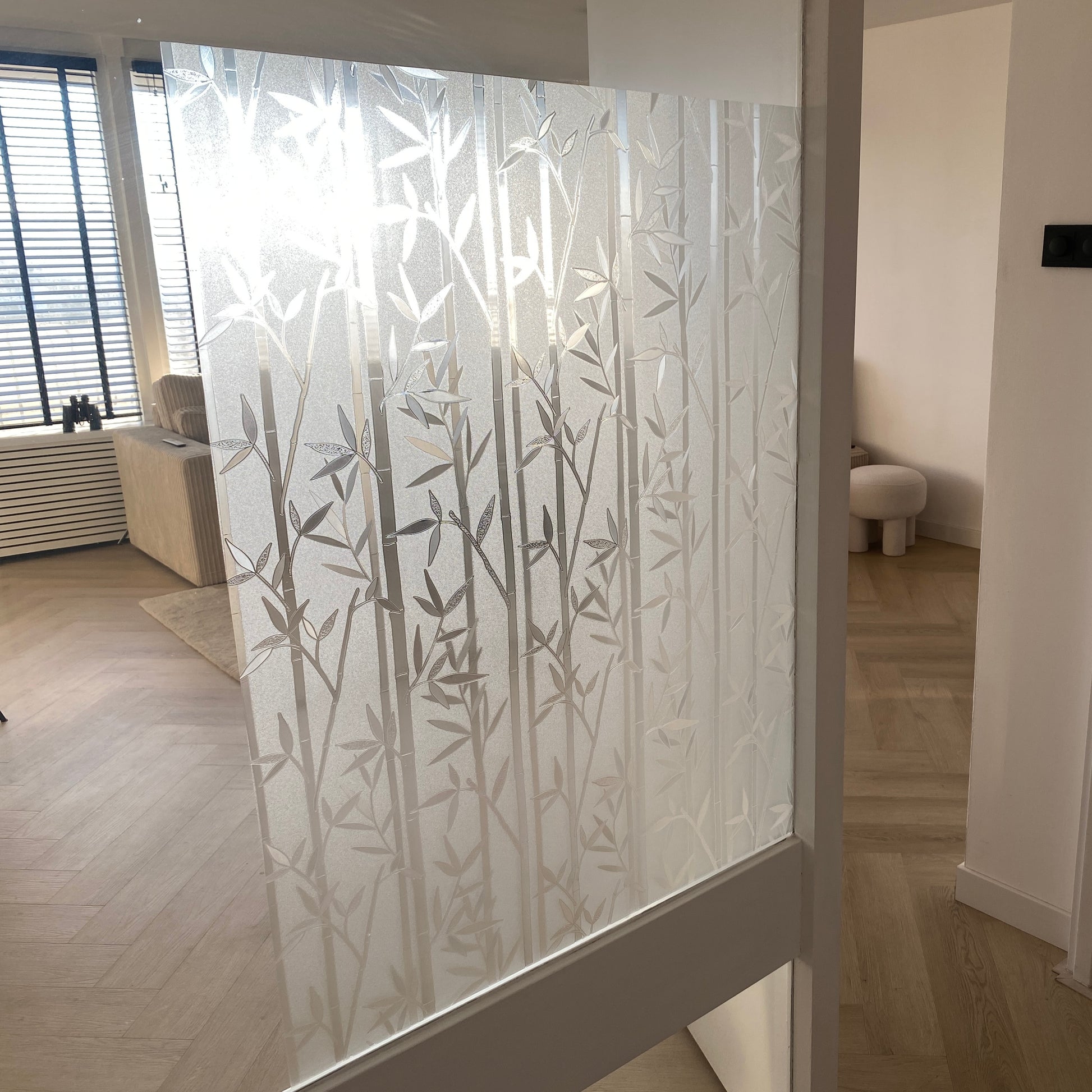 Zelfklevende bamboe raamfolie decoratief