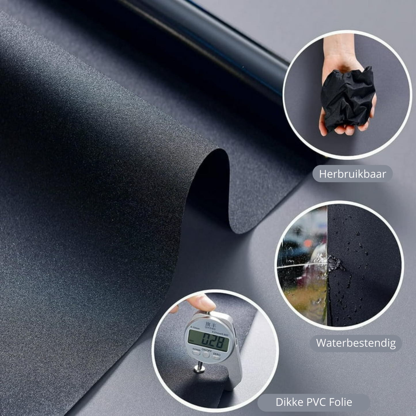 Zwarte raamfolie modern design